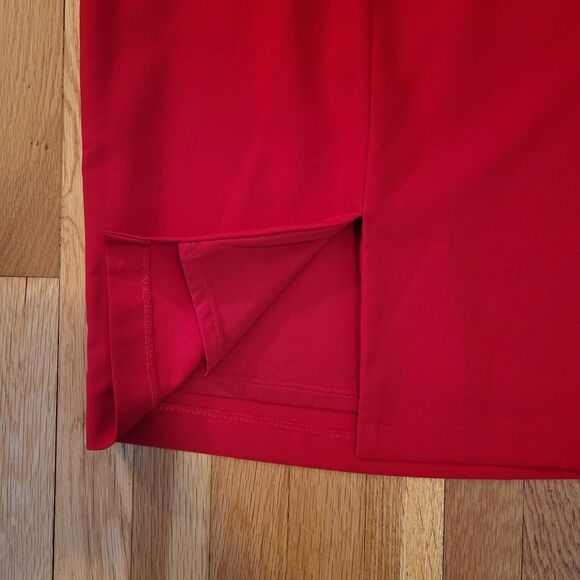 Zara One Shoulder Candy Apple Red Ruffled Pencil Dress Midi Length Holiday Sz M - Picture 13 of 13